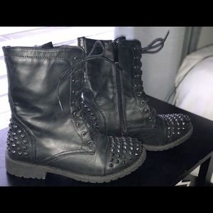 Black studded style combat boots